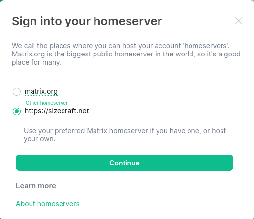 Changing your homeserver